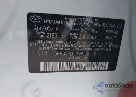 2017 Hyundai Elantra Se из США, поврежденный, VIN 5NPD84LF9HH052548